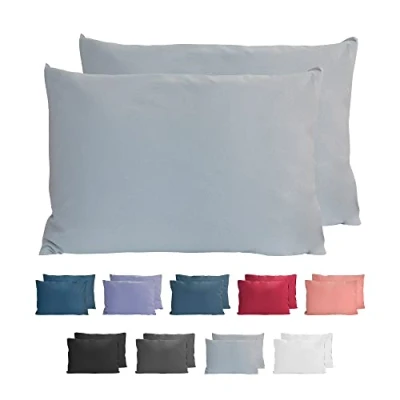 Obrázek Komfortec 100% bavlna povlak na polštář sada 2 ks 40 x 60 cm, super měkký Premium Jersey 150 g/m², polštář, šedý