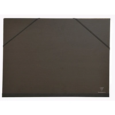 Obrázek Clairefontaine 48015C desky na kreslení Kraft Verge s gumou a vnitřními výklopnými zády 30 mm, DIN A3, vnitřní: 29. 7 x 42 cm, vnější: 32 45 černé