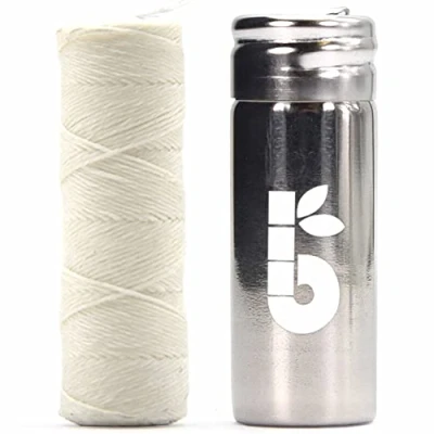 Obrázek Bambaw Zahnseide Echte Seide und Spender Gewachst Plastikfreie Floss Bio Ohne Plastik 1x50 Meter Lang