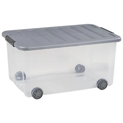 Obrázek Curver univerzální box Scotti 50 l s kolečky v transparentní/šedé, plast, 35 x 25 10 cm