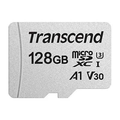 Obrázek Transcend Highspeed 128GB micro SDXC/SDHC Speicherkarte (für Smartphones, etc. und Digitalkameras) / 4K, U3, V30, A1, UHS I TS128GUSD300S AE (mit Adapter, umweltfreundliche Verpackung)