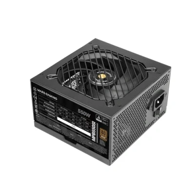 Obrázek Mars Gaming MPB550SI, síťový zdroj PC ATX 550 W, 7 let záruka, 80Plus Bronze 230 V, 90% účinnost, SI Extreme Silence ventilátor s měděným jádrem, technologie AI2 RPM, DC a SMD, černý