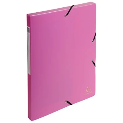 Obrázek Exacompta balení 59604E (se 4 archivními boxy, zadní strana 25 mm, z PP 700Mu, neprůhledné, DIN A4, 21 x 29,7 cm) ks v růžové