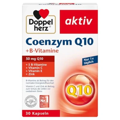 Obrázek Doppelherz Koenzym Q10 + vitamíny B se zinkem, vitaminem B6, B12 a C jako příspěvek k normální funkci imunitního systému 30 kapslí (balení 1 ks)