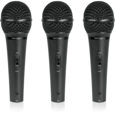 Obrázek Behringer ULTRAVOICE XM1800S 3 dynamické vokální a nástrojové mikrofony s charakteristikou ledvin (3dílná sada)