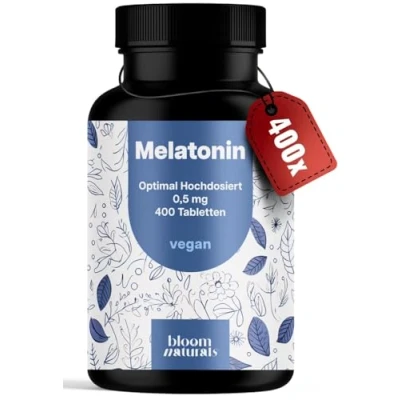 Obrázek Melatonin tablety 400 kusů s 0,5 mg bioaktivního melatoninu v každé tabletě, optimálně ve vysokých dávkách veganské a vyrobené Německu