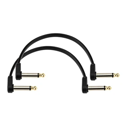Obrázek D&#039;Addario Accessories Gitarrenkabel Gitarren Patchkabel Instrumentenkabel Gitarrenzubehör flaches 152,4 mm Offset rechtwinklig 2 Stück
