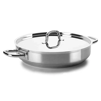Obrázek LACOR Chef Luxe 54650S Paella Pfanne ohne Deckel, Edelstahl 18/10, Silber, 50 cm