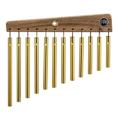 Obrázek Meinl Percussion Mountable Series Chime velmi malý hudební nástroj s 12 zvukovými tyčemi montovatelný 1řadý dřevo a hliník, přírodní zlatá (CH12)