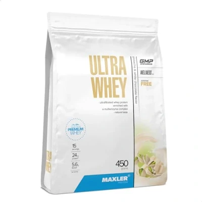 Obrázek Maxler Ultra Whey Protein 24 g v jedné porci prášek koncentrát syrovátkového proteinu, isolát hydrolyzát proteinu s BCAA pistácií a