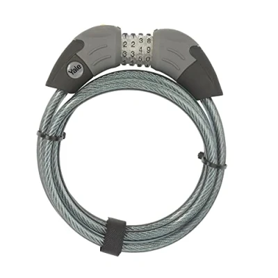 Obrázek Yale Standard Security Kombinations Kabel Schloß 1800 mm YCC1/10/185/1 Phosphoreszierender 4 stelliger Code Pick und Zugwiderstand Leichtes vielseitiges Kabelschloss für Ihr Fahrrad