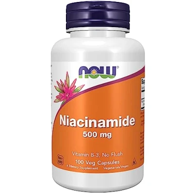 Obrázek Now Potraviny, niacinamidy, 500 mg, veganské kapsle, laboratorně testováno, vitamin B3, bez lepku, sóji, vegetariánské