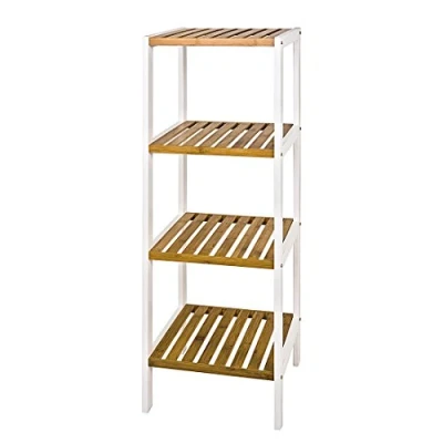 Obrázek HAKU Möbel Regál přírodní, bílý, bambus, MDF rozměry: Š 35 cm x V 112 H 33 cm, Styl: Scandinavian