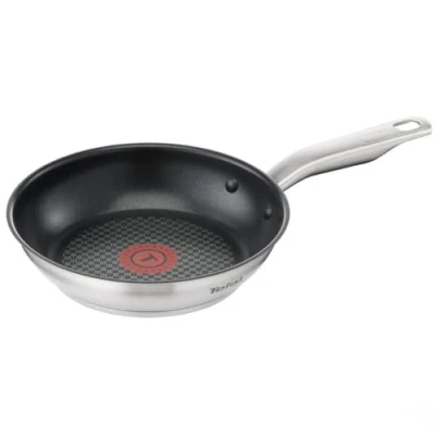 Obrázek Tefal E49104 Virtuoso pánev zapečetěná 24 cm vysoce kvalitní prémiová ušlechtilá ocel nepřilnavá vrstva Titanium pro Thermo Signal vhodná indukci rychlejší výsledky smažení
