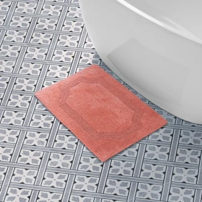 Obrázek Laura Ashley Wendbare Badematte aus Baumwolle, Korallenrot, 17in. X 24in, 2