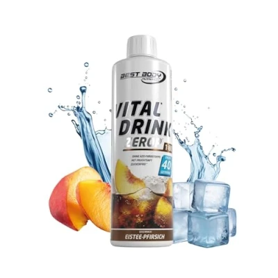 Obrázek Best Body Nutrition Vital Drink ZEROP® broskev, originální nápojový koncentrát sirup bez cukru, 1:80 vydává 40 litrů hotového nápoje, 500 ml