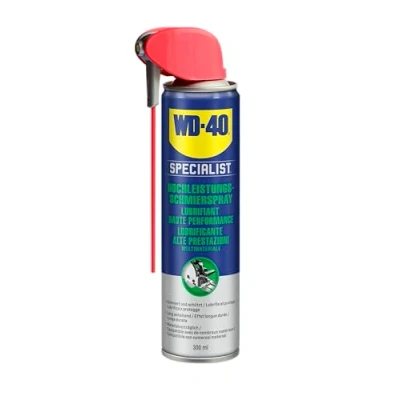 Obrázek WD 40 Specialist PTFE mazací sprej Smart Straw 300 ml snižuje tření a opotřebení Dlouhotrvající Na kov, sklo, gumu plast Bezbarvý Odpuzuje vodu 360 ventil