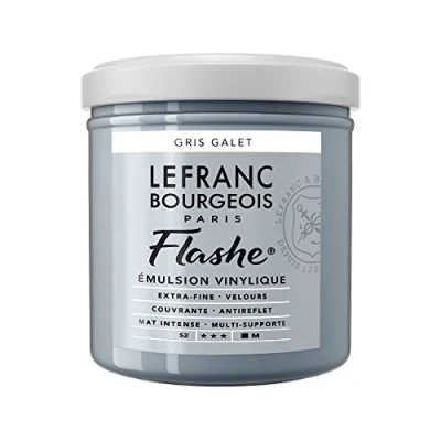 Obrázek Lefranc Bourgeois 300632 Flashe akrylová barva &amp; vinylová barva, vysoce pigmentovaná, elastická, stálá na světle, odolná proti stárnutí, matná, pro vnitřní i venkovní použití, 125 ml květináč oblázková šedá