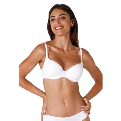 Obrázek Lovable Dámské Sensual Touch Reggiseno Balconette Con Ferretto e Coppe Leggermente Imbottite, Bianco (White 003), 80B