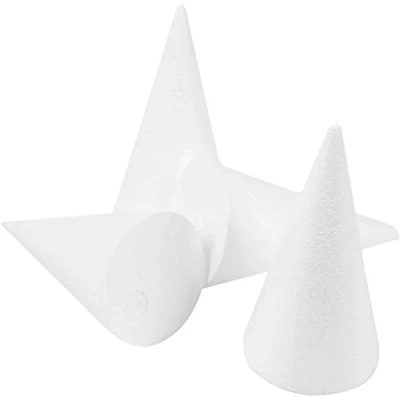 Obrázek Creativ 54360 kužel z polystyrenu, 14,5 cm, 25 kusů, bílý