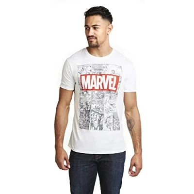 Obrázek Marvel Pánské tričko Mono Comic, bílá