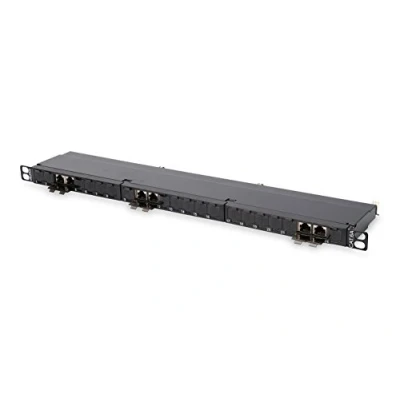 Obrázek DIGITUS Patchpanel 19 palců Cat 6A 24 Port RJ45 Stolovaný LSA Patch Feld Rack Montage 0. 5HE černý