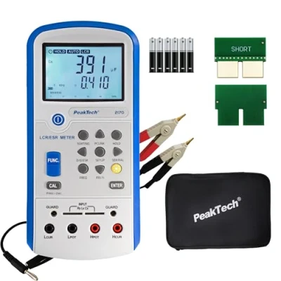 Obrázek PeakTech 2170 LCR metr ESR s USB vč. softwaru frekvence 1/120 Hz, 1/10/100 kHz tester komponent detekcí auta digitální multimetr pro měření kapacity LCD displejem