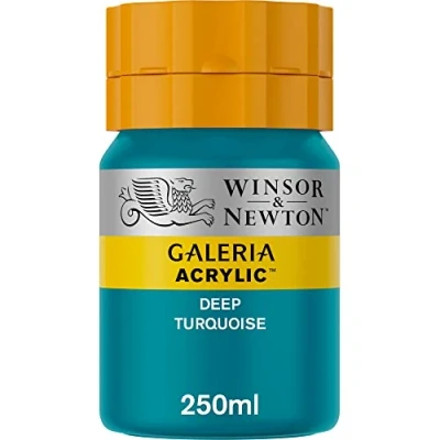 Obrázek Winsor &amp; Newton Akrylová barva Galeria 2137232 Galeria, vysoká pigmentace, stálý na světle, máslová konzistence, tuba 250 ml tmavě tyrkysová