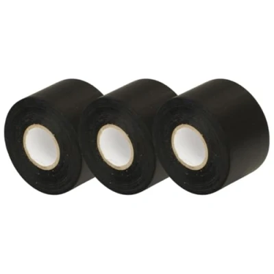 Obrázek GOCABLETIES izolační páska černá 50 mm x 33 m odolná, samolepicí pro ochranu, svazování a opravy kabelů 3 role