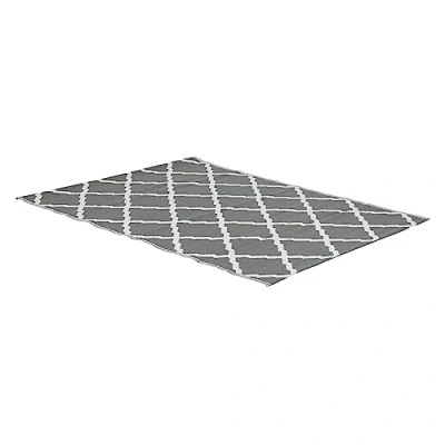 Obrázek greemotion venkovní koberec Santo ze 100% polypropylenu, šedý se vzorem, snadno udržovatelný pro vnitřní a použití, cca 200 x 150 cm