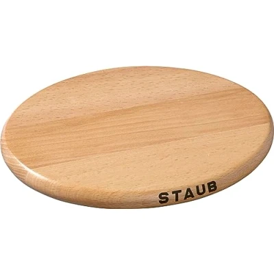 Obrázek STAUB Magnetická podložka ze dřeva, oválná, 15 x 11 cm, pro všechny magnetické hrnce a pánve, buk