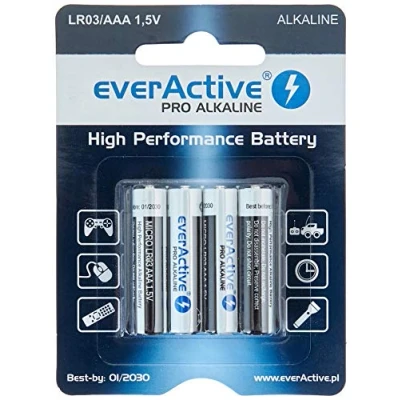 Obrázek everActive AAA baterie 48 ks, pro alkalické, Micro LR03 R03 1,5 V, nejvyšší výkon, trvanlivost 10 let, kusů baleno v blistru