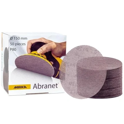 Obrázek Mirka Abranet Síťové brusné kotouče Ø 150 mm suchý zip / zrno P80 50 ks k broušení dřeva, špachtle, laku, plastu 5424105080
