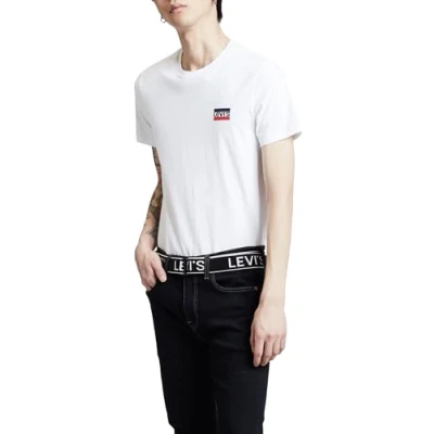 Obrázek Levi&#039;s Pánské tričko 2pk Crewneck Graphic, Sportwear White/ Mineral Black