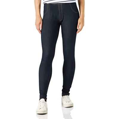 Obrázek Nur Die Treggings v džínovém vzhledu Relax &amp; Go Stretch s kapsami komfortní pas Skinny Fit dámy, Tmavé džíny