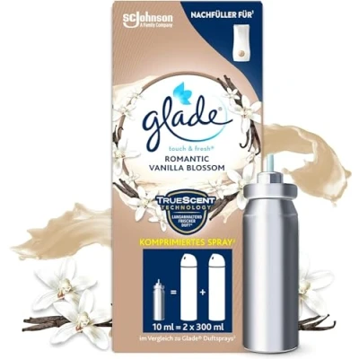 Obrázek Glade Touch &amp; Fresh (Brise One Touch) doplňovač, osvěžovač vzduchu mini sprej, Vanilla Blossom, 1 balení (1 x 10 ml)
