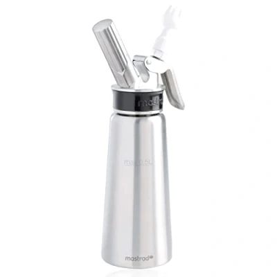 Obrázek Mastrad Sahnebereiter Edelstahl Siphon Pro Whipper abnehmbarer Kopf temperaturbeständiges Metallgehäuse rollfestes Design für die Zubereitung von Mousse, Soße, Creme, Schlagsahne etc.