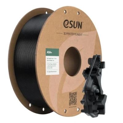 Obrázek eSUN Vlákno do 3D tiskáren ASA 1,75 mm, odolný vůči povětrnostním vlivům pro funkční komponenty ve venkovním prostoru, 1kg cívka struna tiskárny, černá barva
