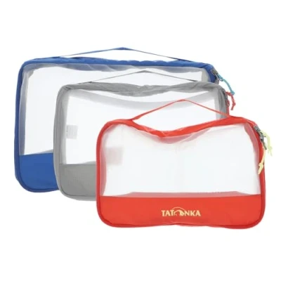 Obrázek Tatonka Unisex Mesh Bag Set 3 cestovní příslušenství balicí kostky, modrá / červená černá, 3dílná sada EU