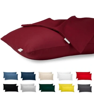 Obrázek povlak na polštář 40 x 70 bavlna Premium Satin sada 2 ks dekorace lůžko/pohovku látka super měkký odolný, hypoalergenní proti roztočům, se zakrytým
