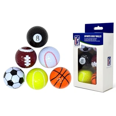 Obrázek PGA TOUR Jedinečné Fun Sport golfové míčky (sada 6 ks), vícebarevné, PGAT167