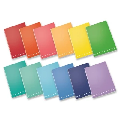 Obrázek Pigna Monocromo 02298875M Notizbuch A4, Einband, Lineatur kariert 5 mm, Papier 80 g/m², Packung mit 10 Stück, mehrfarbig