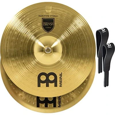 Obrázek Meinl Cymbals MA BR 14M mosazný bazének v páru včetně kožených řemínků a polštářků 35,56 cm (14 palců)