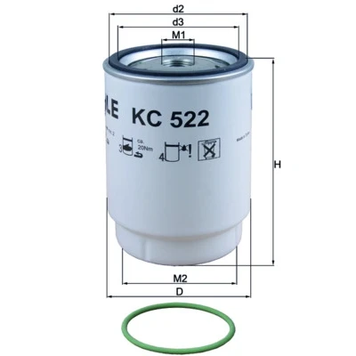 Obrázek Palivový filtr MAHLE ORIGINAL KC 522D