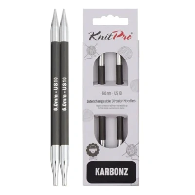 Obrázek KnitPro Karbonz (6,00 mm) speciální okruh vyměnitelné jehlové hroty 1 jednotka