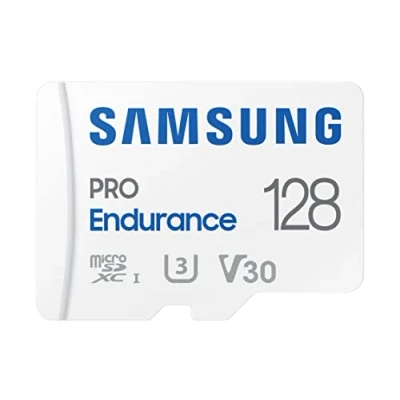Obrázek Samsung PRO Endurance microSD Karte + SD Adapter, 128 GB, Für Videoüberwachungssysteme, Dashcams und Bodycams,UHS I U3, Full HD &amp; 4K UHD, 100 MB/s Lesen, 40 Schreiben, MB MJ128KA/EU