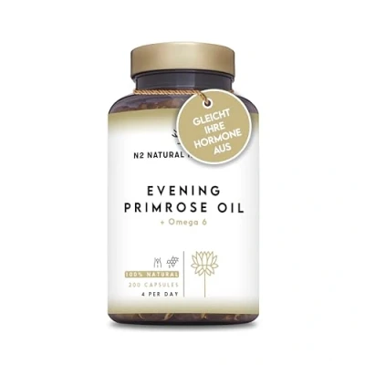 Obrázek Pupalkový Olej kapsle lisovaný za studena 2000 mg denní dávka, 10% gama linolenová kyselina GLA a vitamin E. na pupalky pro hormony, menopauzu, kůži, vlasy. 200 měkkých gelových kapslí, UE N2