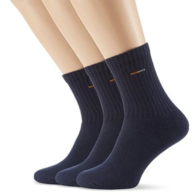 Obrázek Camano Unisex balení 3 ks sportovních ponožek Basic s komfortním pasem dámské a pánské punčochy, Modrá (námořnická 4)