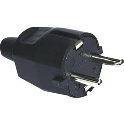 Obrázek Silver Electronics Schuko Stecker (Kautschuk, 16 A) schwarz, Macho