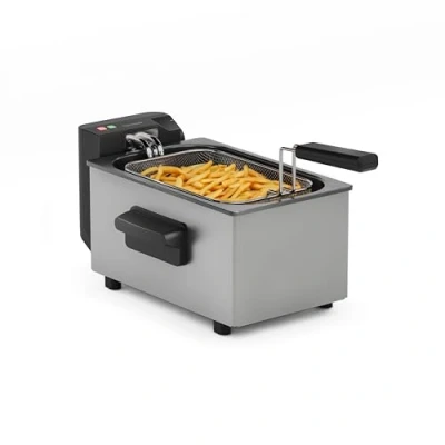 Obrázek Tristar Fritéza, kapacita 3 l, 2000 W, technologie Cool Zone, ušlechtilá ocel, nastavitelný termostat, snadné čištění, odnímatelné díly, FR 9325, stříbrná, nová